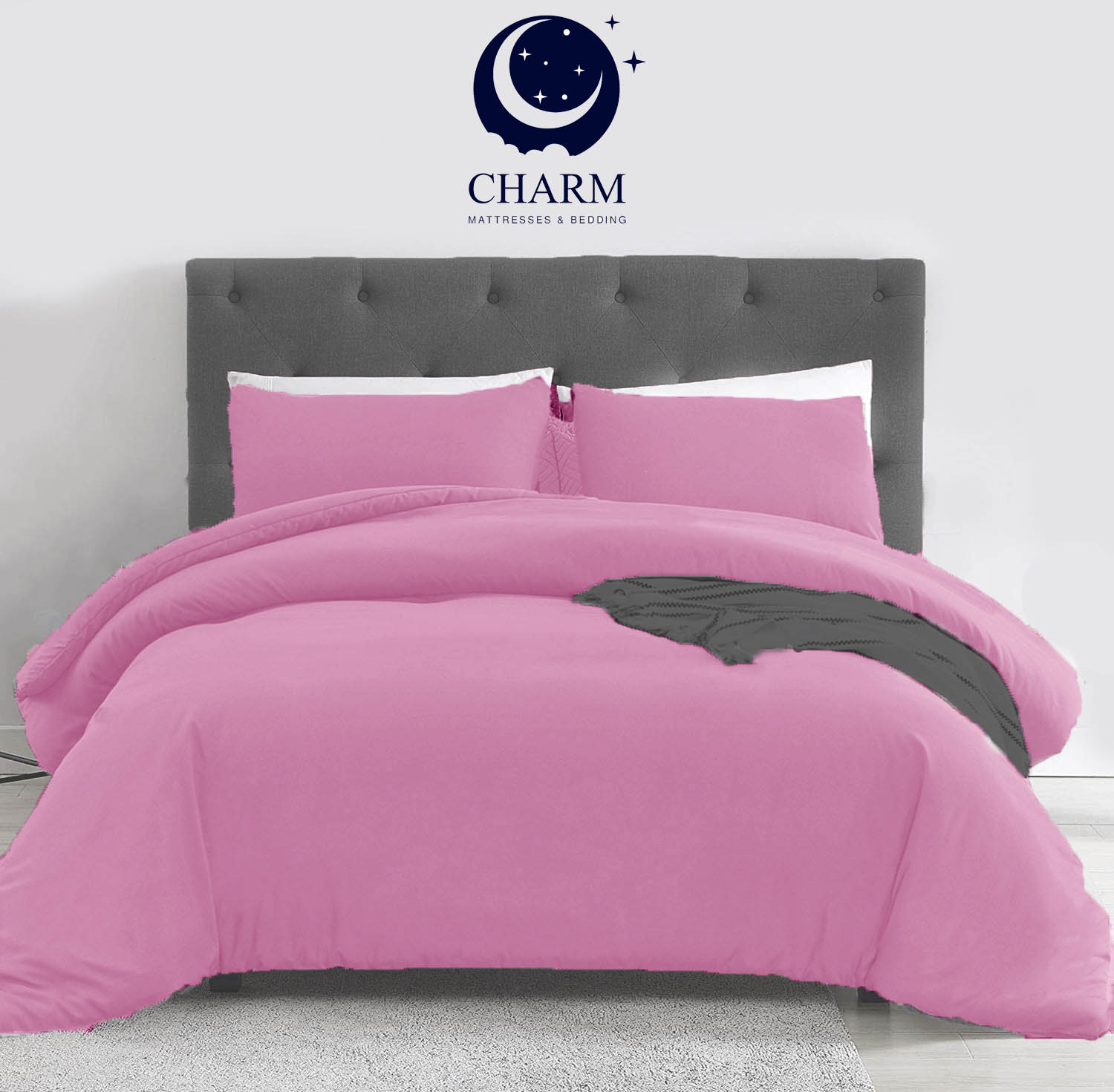ชุดผ้าปูที่นอน 3.5 ฟุต Charm รุ่น คลาสสิค สีชมพู ไม่รวมผ้านวม_5